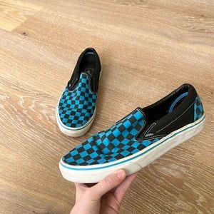 Black and Blue low top vans
